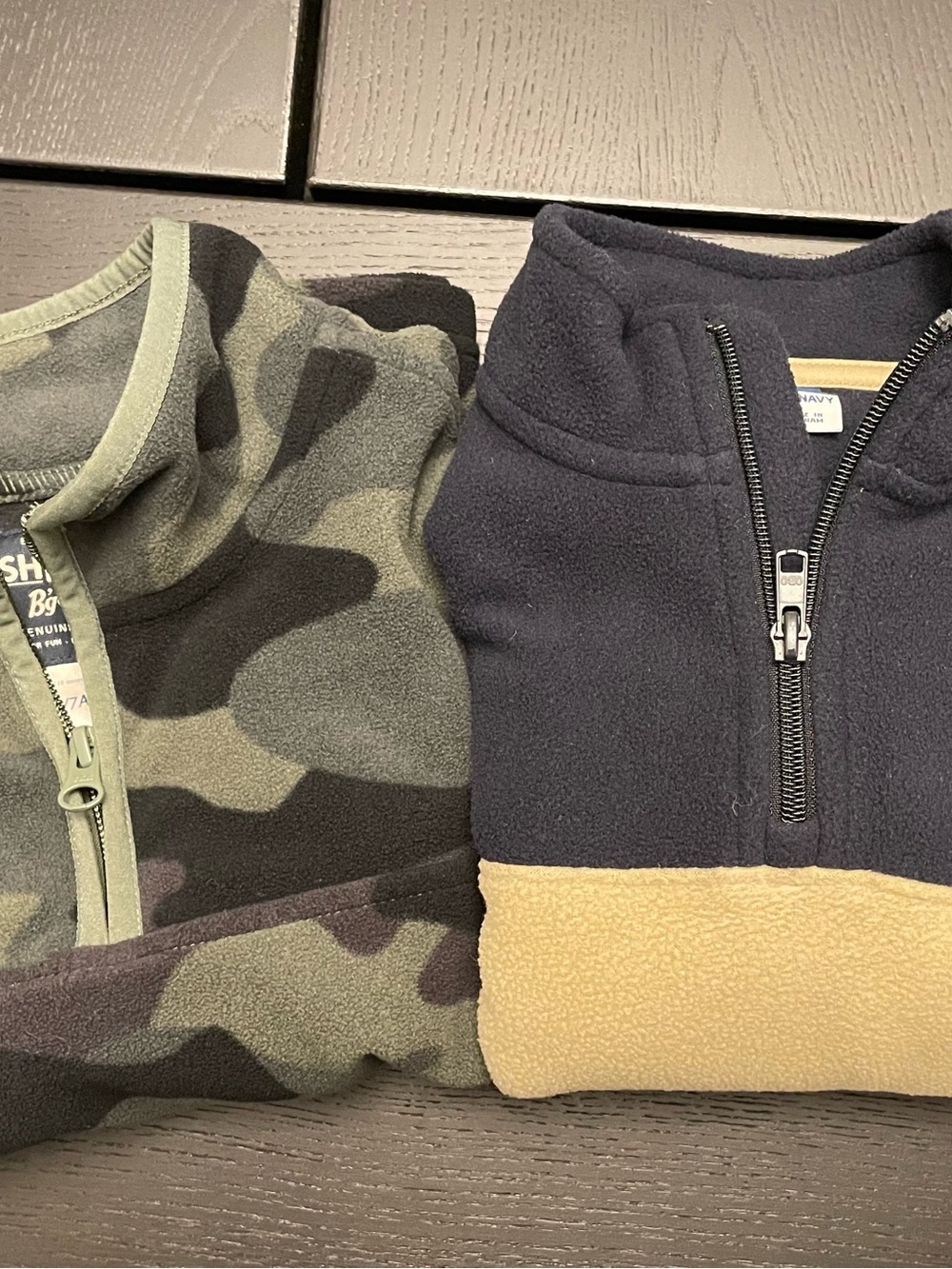 Set of 2 boys half zip fleece pull over